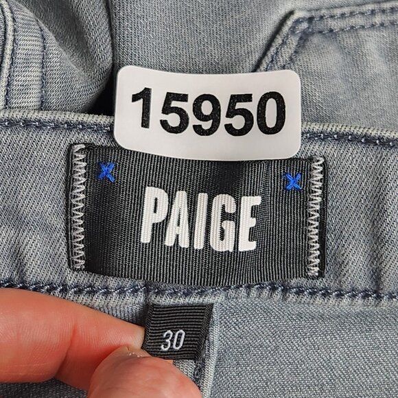 Paige Jeans Mens 30X31 Gray Lennox Transcend Slim Straight Stretch Casual Denim - Picture 9 of 12